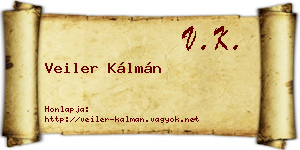 Veiler Kálmán névjegykártya